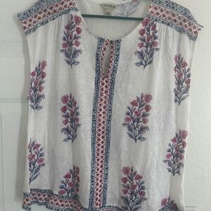 Floral Print White Top